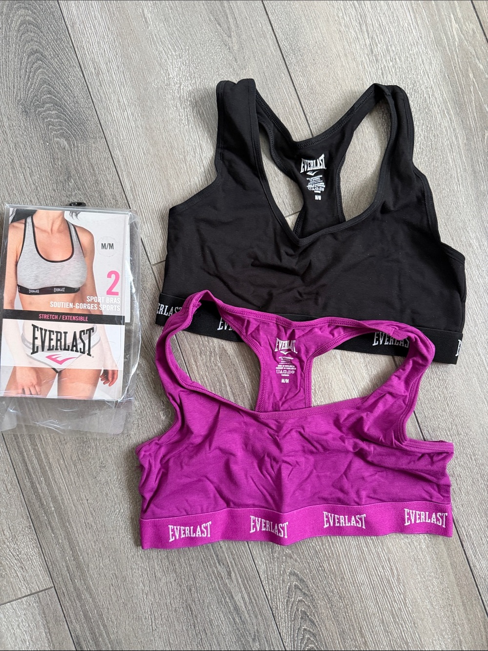 Everlast Women's Racerback Sports Bras - Black & Magenta